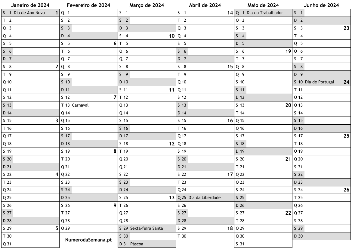Calendário 2024 Excel Calendário 2024 com feriados e números da semana … almanaques, online  calendário anual para imprimir, download PDF